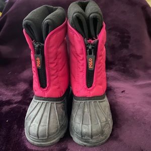 Polo Pink & Brushed Black Snow boots sz 5